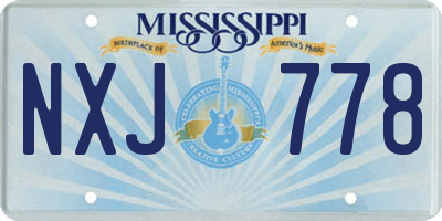 MS license plate NXJ778