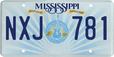 MS license plate NXJ781