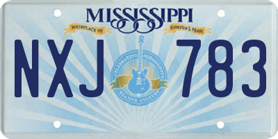 MS license plate NXJ783