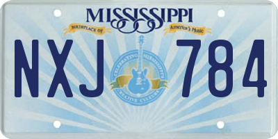 MS license plate NXJ784