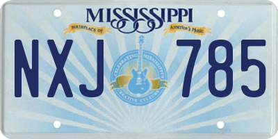 MS license plate NXJ785
