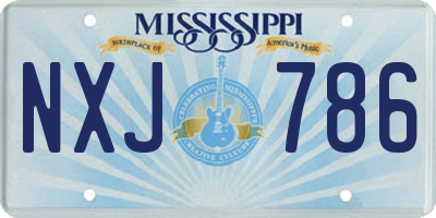 MS license plate NXJ786