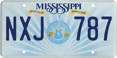 MS license plate NXJ787