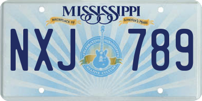 MS license plate NXJ789