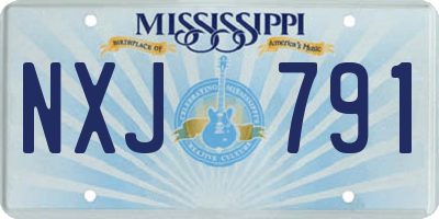 MS license plate NXJ791