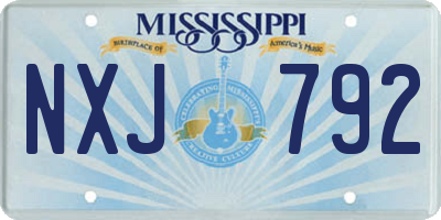 MS license plate NXJ792