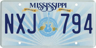 MS license plate NXJ794