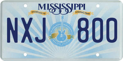 MS license plate NXJ800