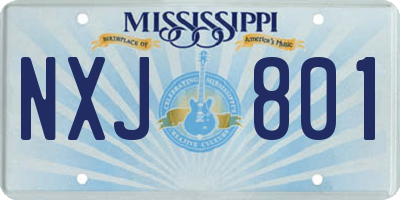 MS license plate NXJ801