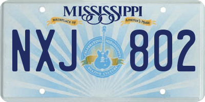 MS license plate NXJ802