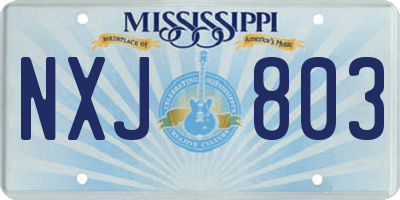 MS license plate NXJ803