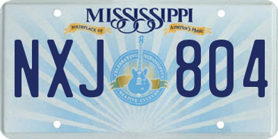 MS license plate NXJ804