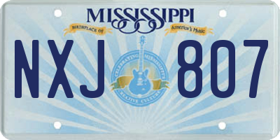 MS license plate NXJ807