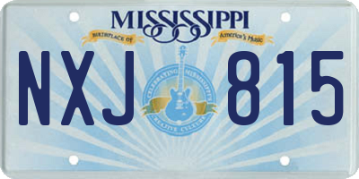 MS license plate NXJ815