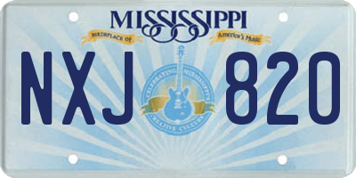 MS license plate NXJ820