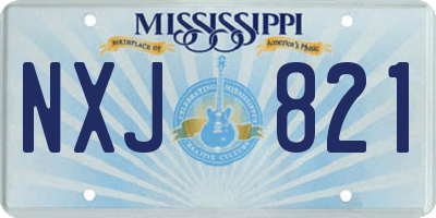 MS license plate NXJ821