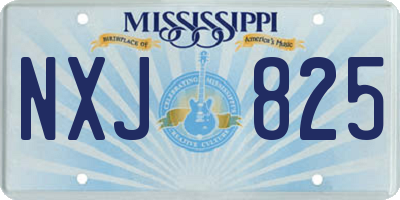 MS license plate NXJ825