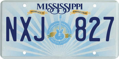 MS license plate NXJ827