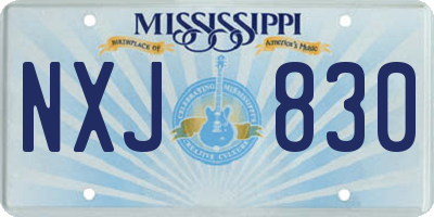 MS license plate NXJ830