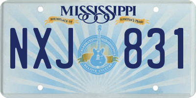 MS license plate NXJ831