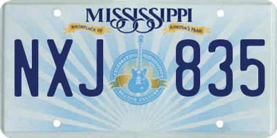 MS license plate NXJ835