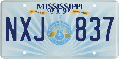 MS license plate NXJ837