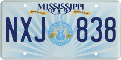 MS license plate NXJ838