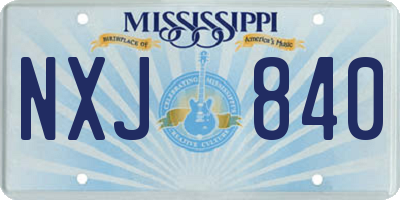 MS license plate NXJ840