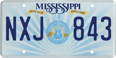MS license plate NXJ843