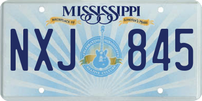 MS license plate NXJ845