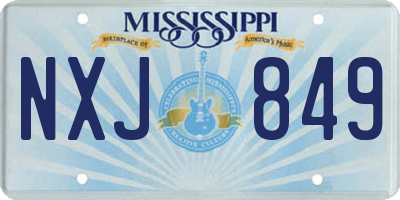 MS license plate NXJ849