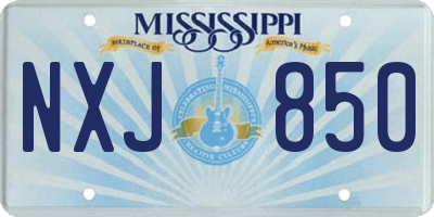 MS license plate NXJ850