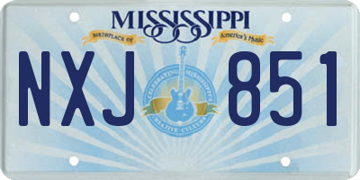 MS license plate NXJ851