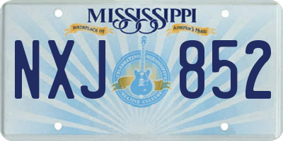 MS license plate NXJ852