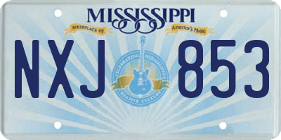 MS license plate NXJ853