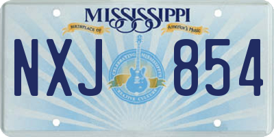 MS license plate NXJ854
