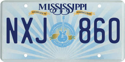 MS license plate NXJ860
