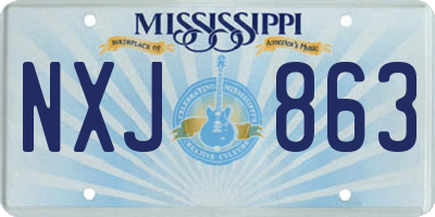MS license plate NXJ863