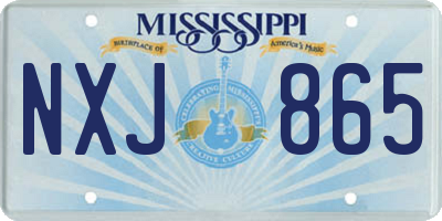 MS license plate NXJ865