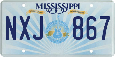 MS license plate NXJ867