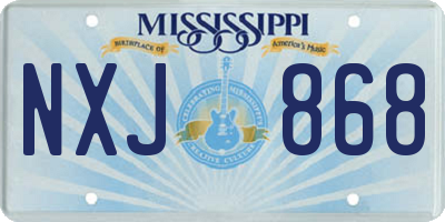 MS license plate NXJ868