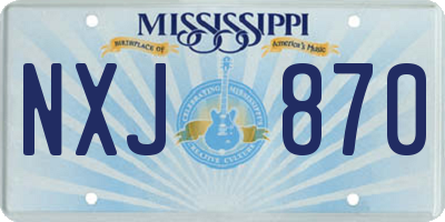 MS license plate NXJ870