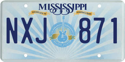 MS license plate NXJ871
