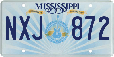 MS license plate NXJ872