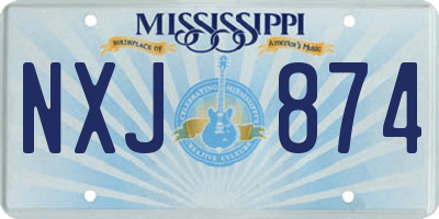 MS license plate NXJ874