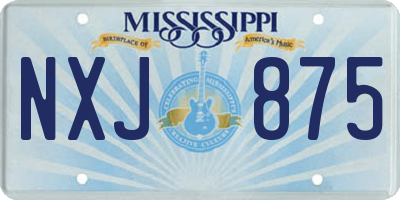 MS license plate NXJ875
