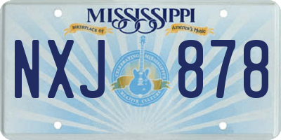 MS license plate NXJ878