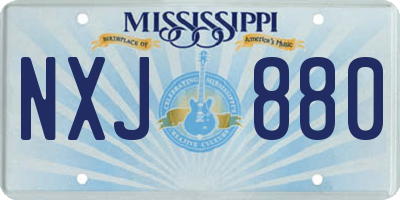MS license plate NXJ880
