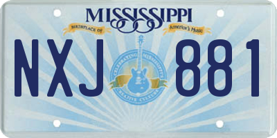 MS license plate NXJ881