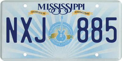 MS license plate NXJ885